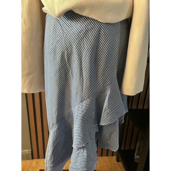 A new day asymmetric blue stripe skirt size 4 - Picture 3 of 8